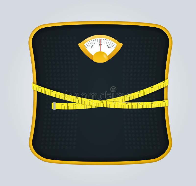Scale For Weighing Oneself With Tape Measure Stock Vector Illustration Of Food Instrument