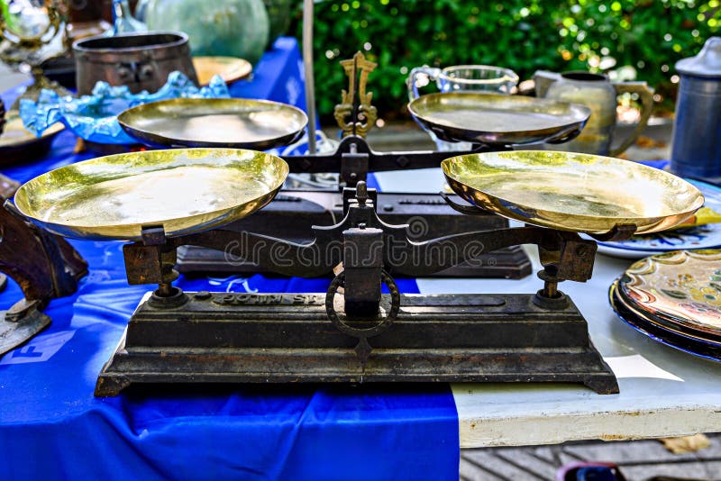 Scales, antique iron weighing scales royalty free stock image