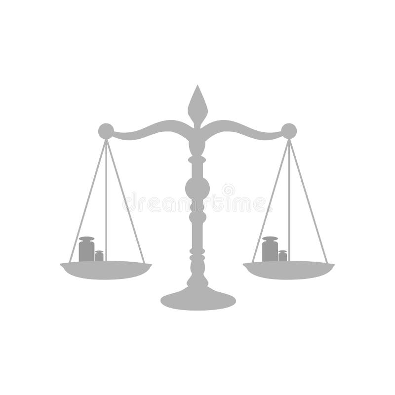 Scales Icon on White Background, Vector Illustration Stock Vector