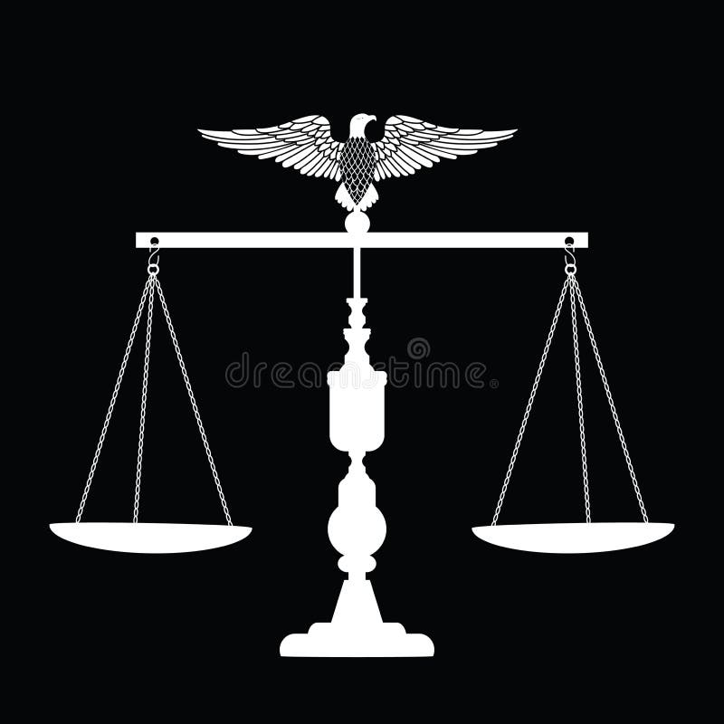 Váhy spravodlivosti s reťazami a Orol na vrchole (eagle samostatná jednotka v vector format) 