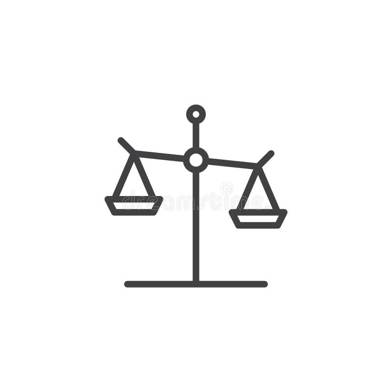 Scales of Justice line icon stock illustration Scales of Justice line icon stock illustration