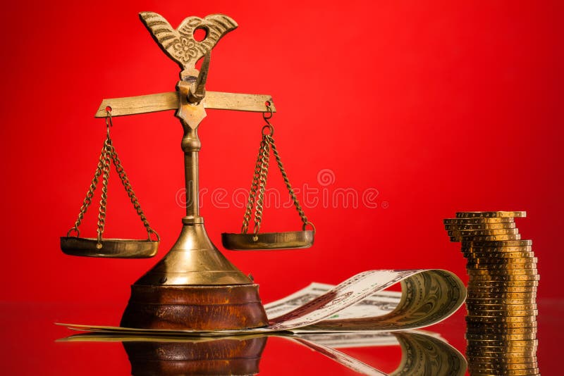 Scales of Justice and Money Stock Image Image of rich, judge 35493331