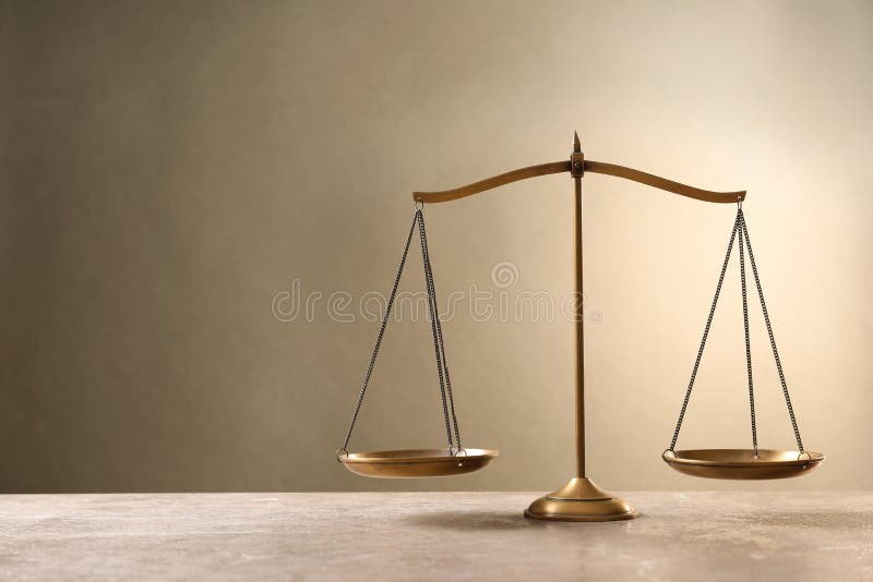 Illustration hand holding scales justice hi-res stock photography
