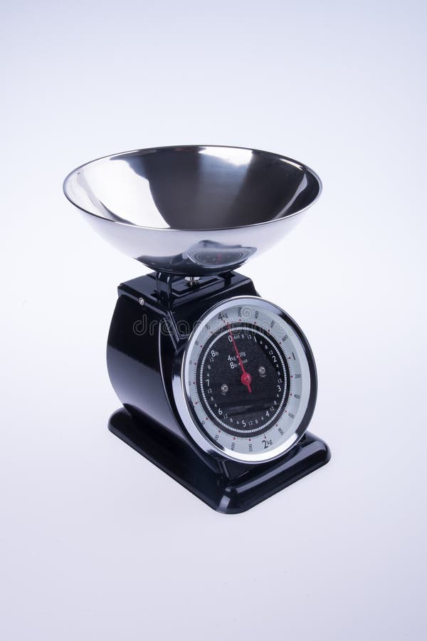 Scales for Kitchen or Black Kitchen Scales. Stock Photo Image of