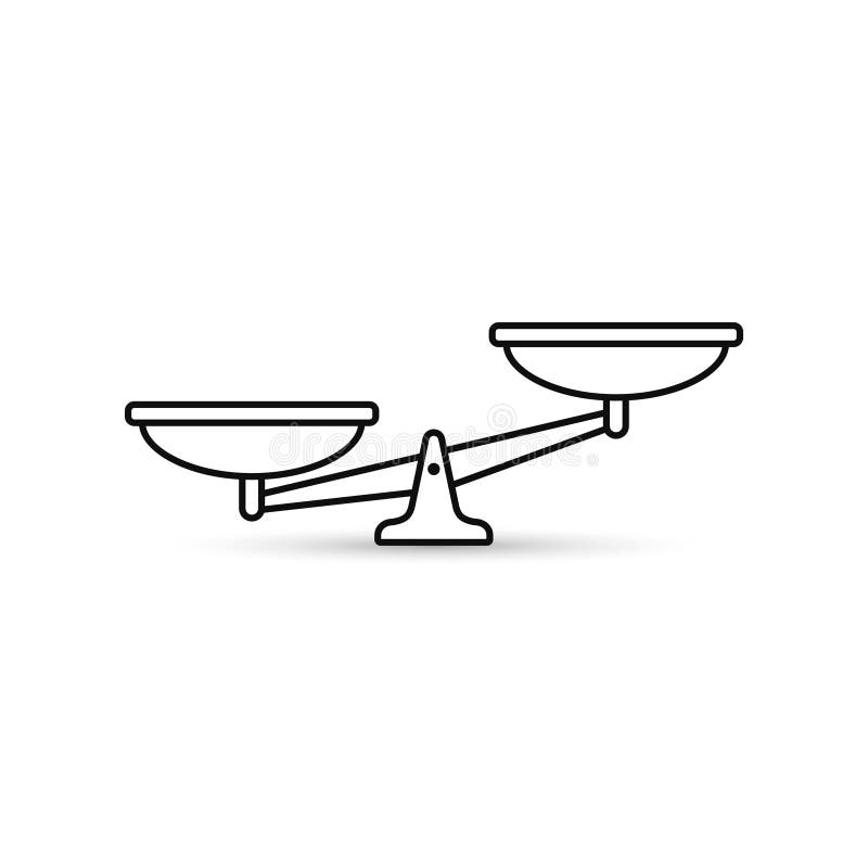 Outline Scale Vector Icon. Isolated Black Simple Line Element