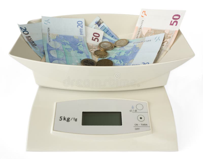 Scales with Money stock photo. Image of weight, value 25846070