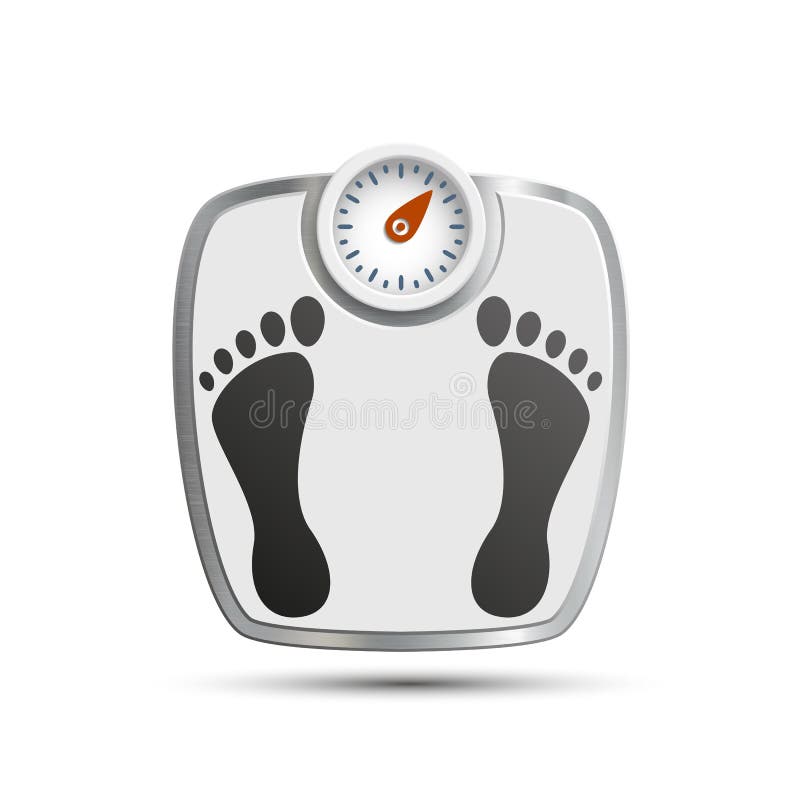 Overweight. Scales for Weighing. Stock Vector Cartoon Illustrati Stock