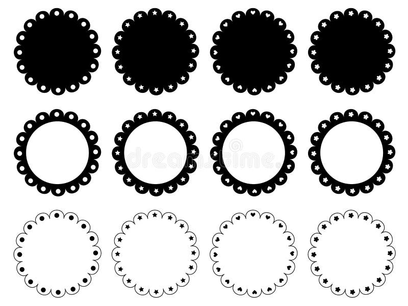 Circle Scalloped Edge Stock Illustrations – 162 Circle Scalloped