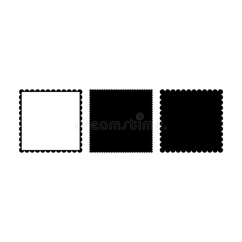 Scalloped Edge Square Frame Set. Concept for Your Design. Stock Vector -  Illustration of design, badge: 198450266