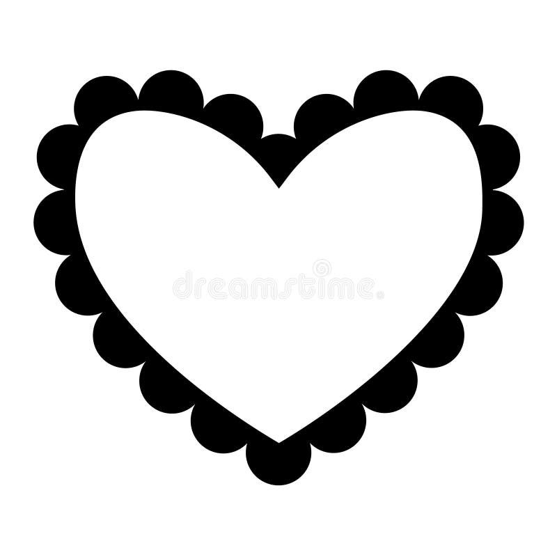 Scalloped heart shape stock vector. Illustration of frame - 203605114