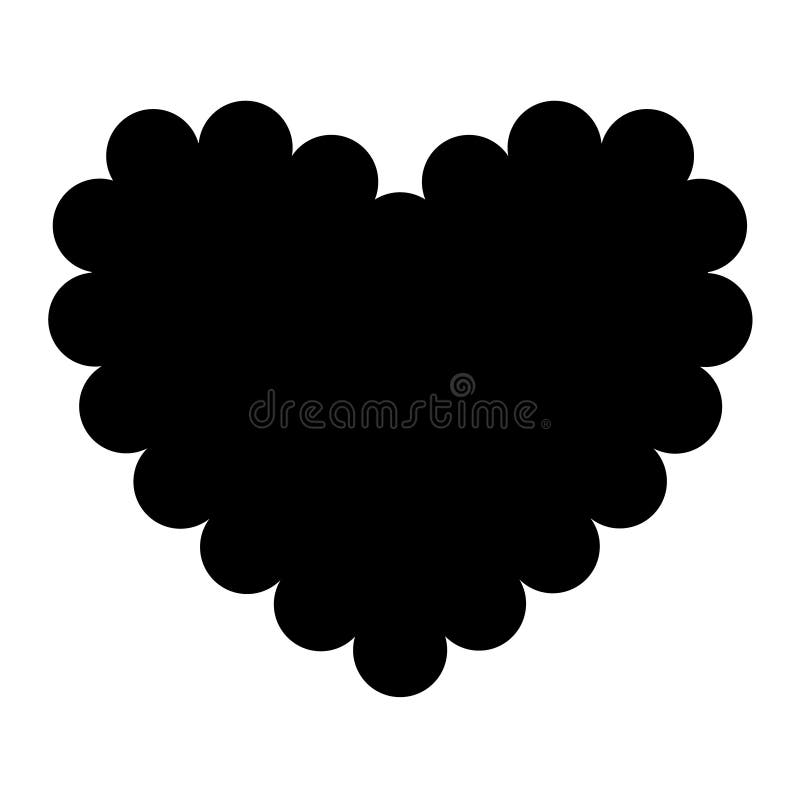 Scalloped heart shape stock vector. Illustration of frame - 203605114