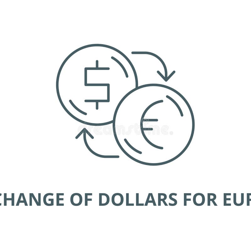 Scambio di dollari per la linea icona, concetto lineare, segno del profilo, simbolo di vettore degli euro illustrazione vettoriale Scambio di dollari per la linea icona, concetto lineare, segno del profilo, simbolo di vettore degli euro illustrazione vettoriale