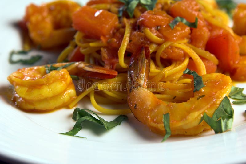 scampi linguine жулика стоковые фотографии rf scampi linguine жулика стоковые фотографии rf