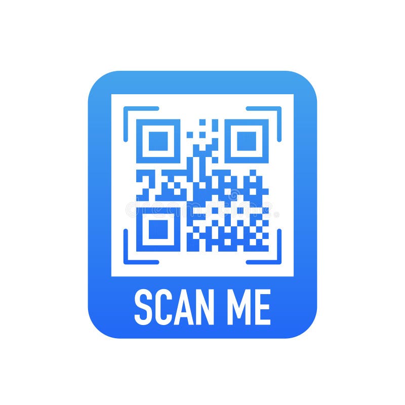 Black Symbol "scan Me " on the White. QR Code Icon Stock Vector