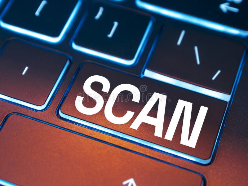 Scan text on keyboard key inscription royalty free stock image
