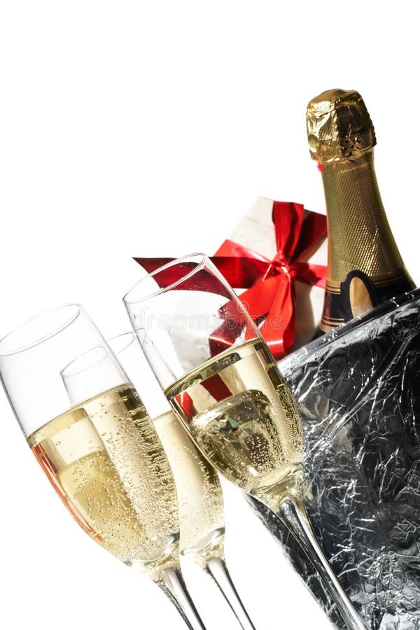 Champagne Flutes Su Fondo Nero Fotografia Stock Immagine Di Lusso Natale