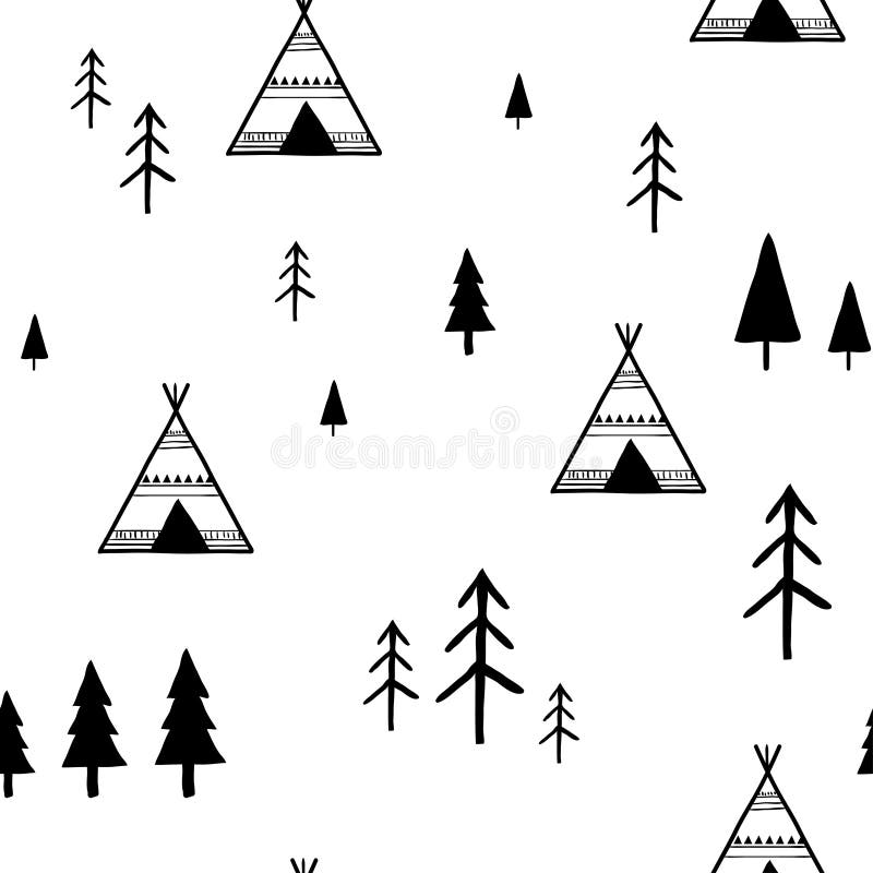 Scandinavian Seamless Pattern Stock Vector - Illustration of cartoon ...