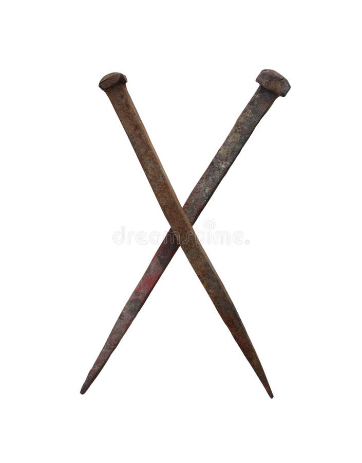 Scandinavian rune Gebo and two old forged nails