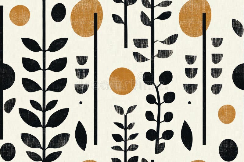 A Scandinavian seamless pattern with neutral tones, simple shapes, and clean lines creating