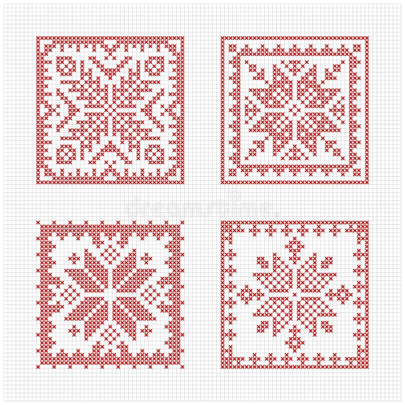 Scandinavian style cross stitch pattern royalty free illustration Scandinavian style cross stitch pattern royalty free illustration