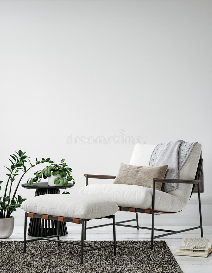 Scandinavo, montatura di fondo del muro di fondo minimalista illustrazione di stock