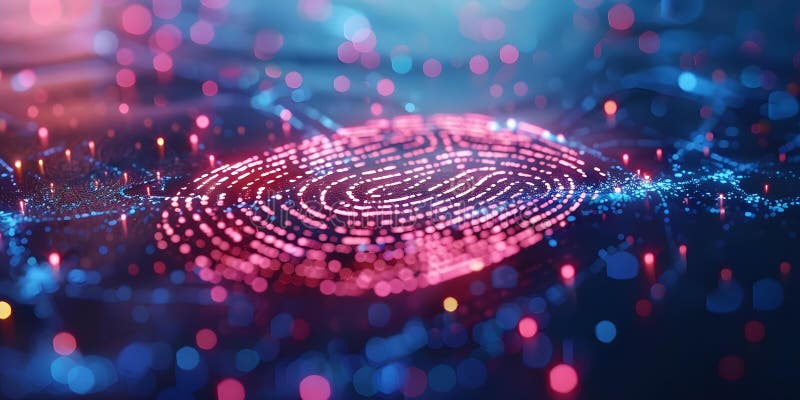 Scaner cu amprente digitale îmbunătățit asigură o verificare securizată a identității digitale în scopuri financiare royalty free illustration