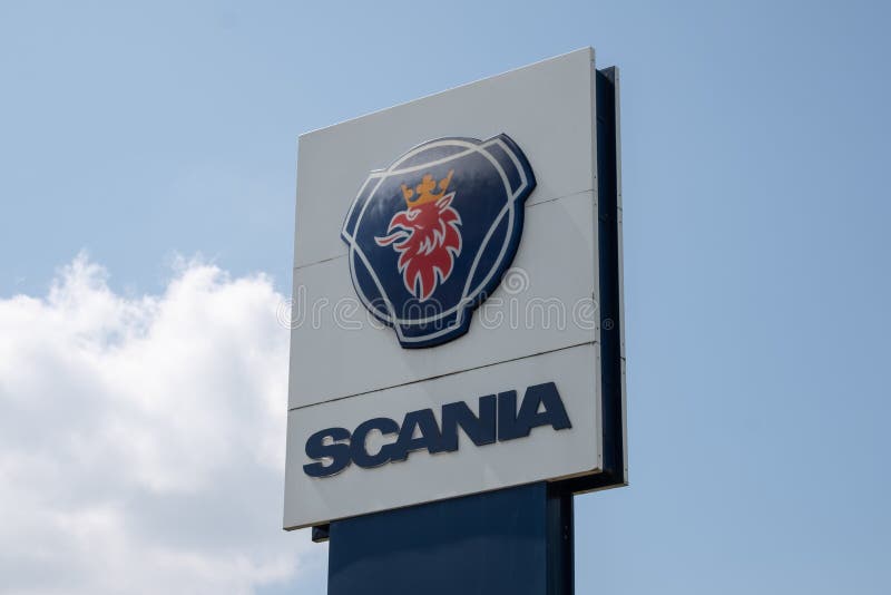 SCANIA znak - krajobraz zdjęcia stock SCANIA znak - krajobraz zdjęcia stock