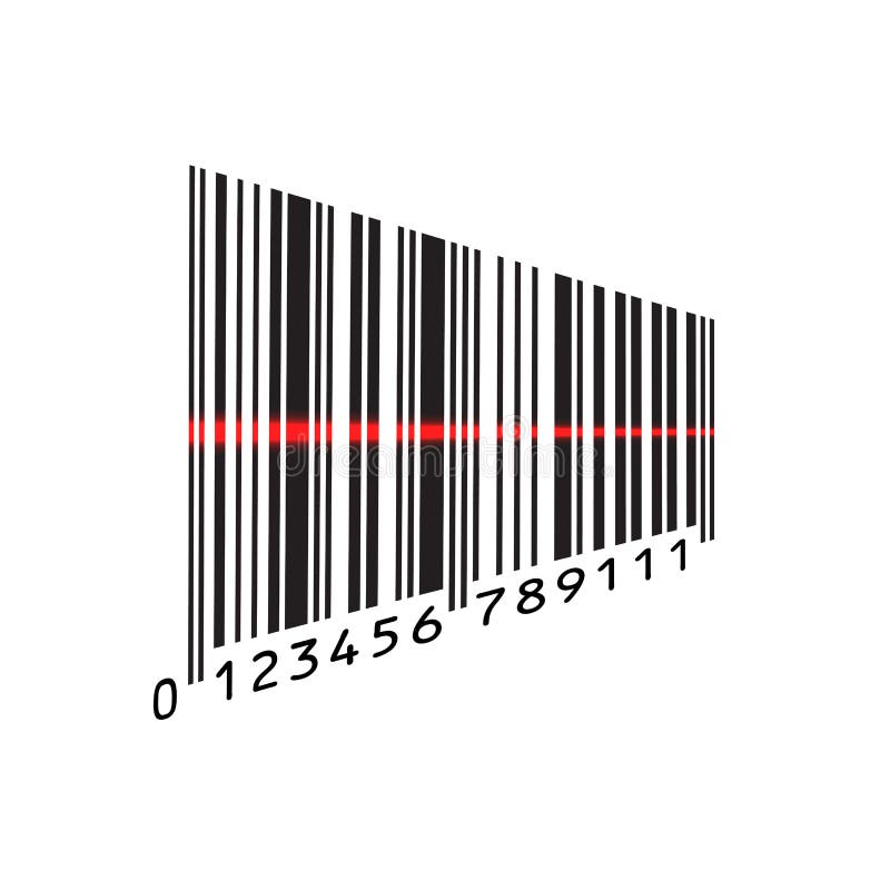 Scannender isometrischer Barcode lokalisiert auf weißem Hintergrund Auch im corel abgehobenen Betrag lizenzfreie abbildung