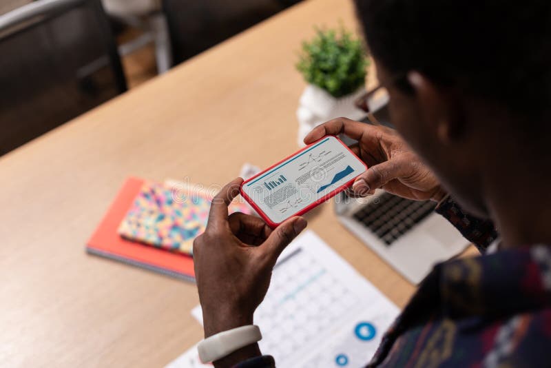 Man Scanning Documents In Office Using Scanner App On Smartphone Stock Photo Image of