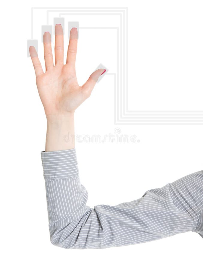 Scanning of Fingers on Virtual Touch Screen Stock Photo Image of
