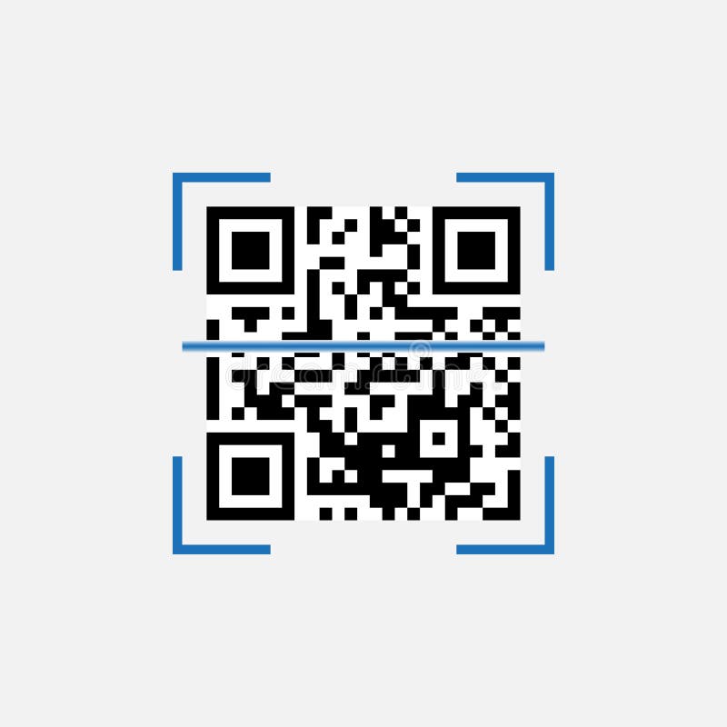 Scanning, QR code icon. Vector illustration, flat design stock illustration