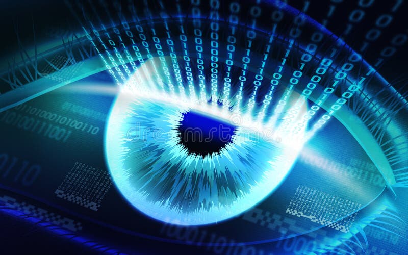 Scanningsystemet av näthinnan, biometric säkerhetsapparater royaltyfria bilder Scanningsystemet av näthinnan, biometric säkerhetsapparater royaltyfria bilder