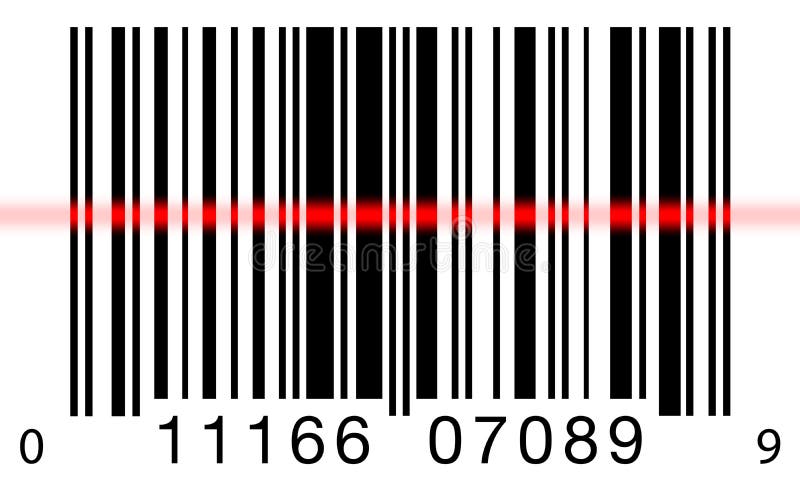 Scansione del codice a barre sul bianco illustrazione di stock