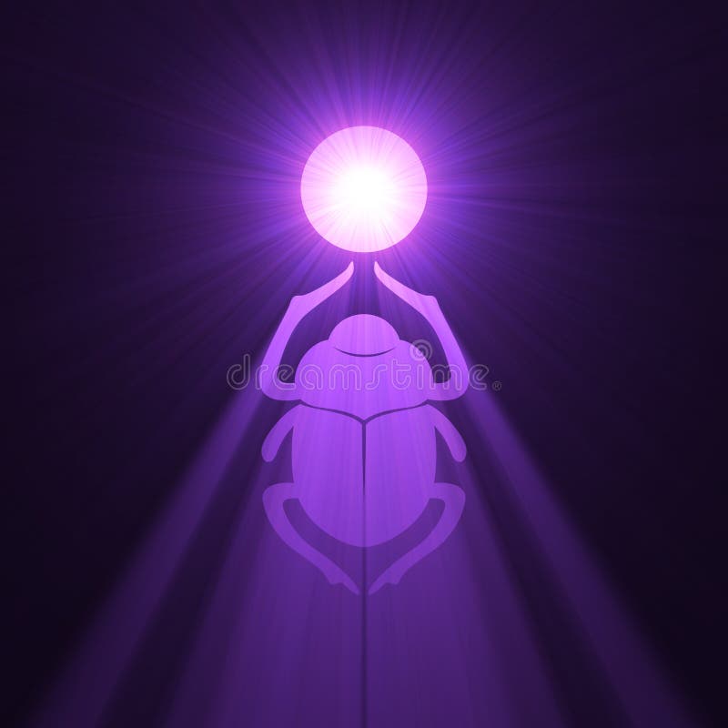 Scarab beetle Egyptian symbol sun flare