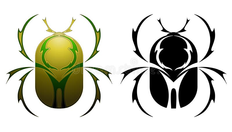 Sacred scarab beetle and eye of horus ancient Vector Image