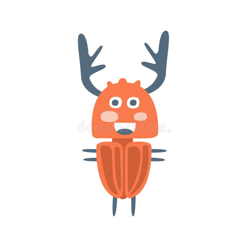 Scarabeo sveglio dei cervi del cartton, illustrazione variopinta di vettore del carattere illustrazione vettoriale Scarabeo sveglio dei cervi del cartton, illustrazione variopinta di vettore del carattere illustrazione vettoriale