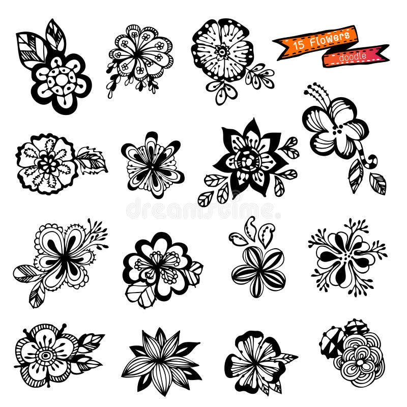 Scarabocchio dei fiori illustrazione di stock Scarabocchio dei fiori illustrazione di stock
