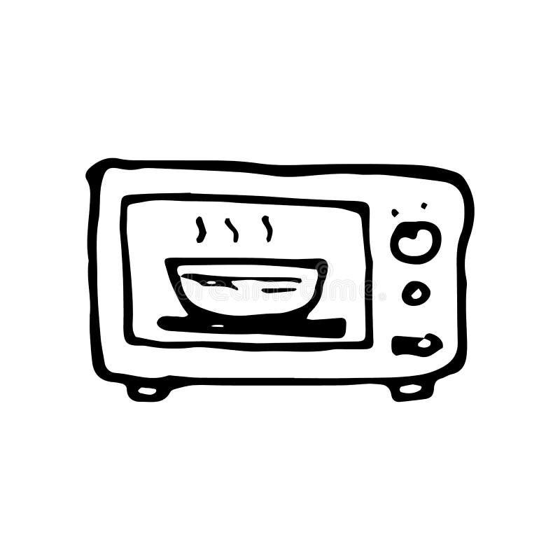 Hand Drawn microwave oven doodle. Sketch style icon. Decoration element. Isolated on white background. Flat design. Vector illustration. Hand Drawn microwave oven doodle. Sketch style icon. Decoration element. Isolated on white background. Flat design. Vector illustration.