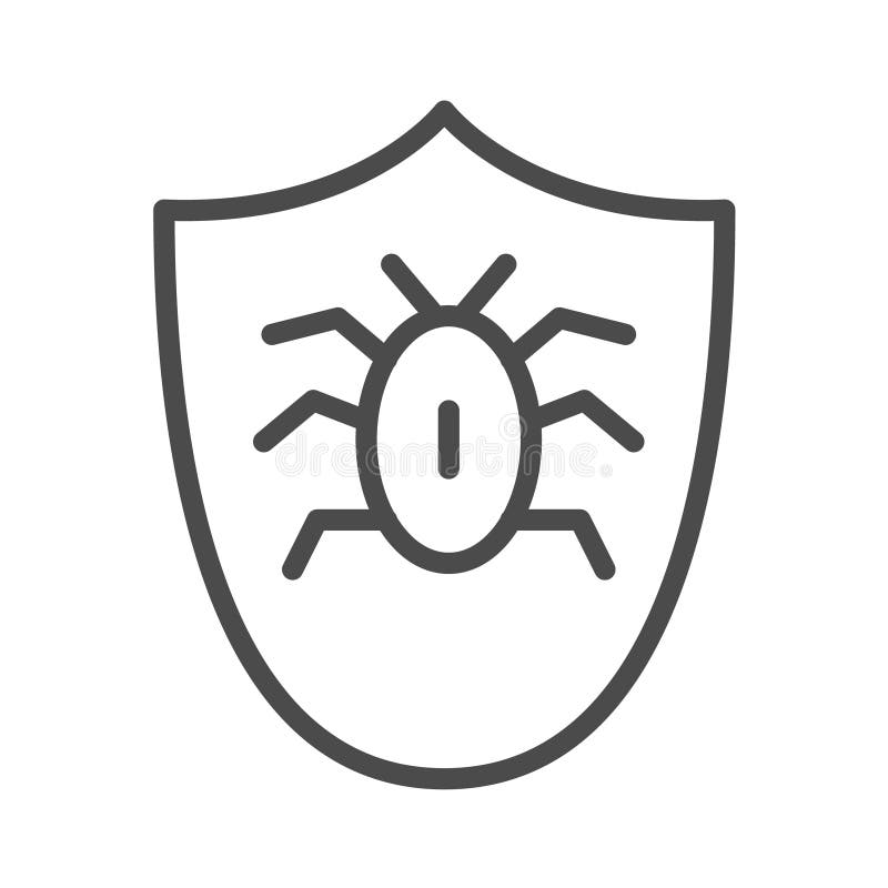 scarabée dans l'icône de bouclier Élément de sécurité de cyber pour le concept et l'icône mobiles d'applis de Web Ligne mince icô illustration libre de droits scarabée dans l'icône de bouclier Élément de sécurité de cyber pour le concept et l'icône mobiles d'applis de Web Ligne mince icô illustration libre de droits
