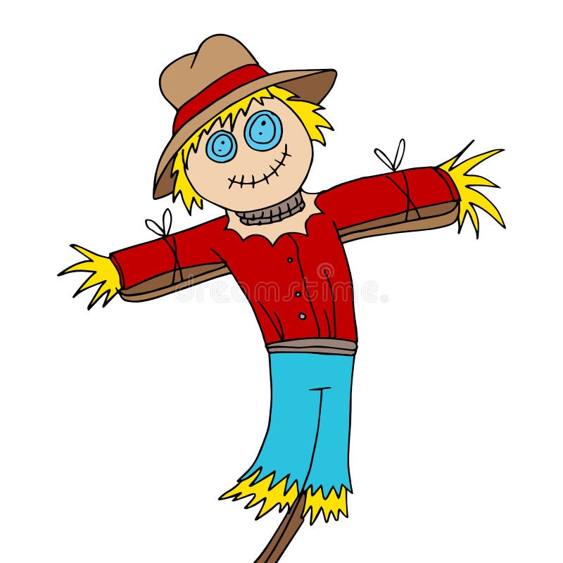 Scarecrow Cartoon stock vector. Illustration of strawman 44326591