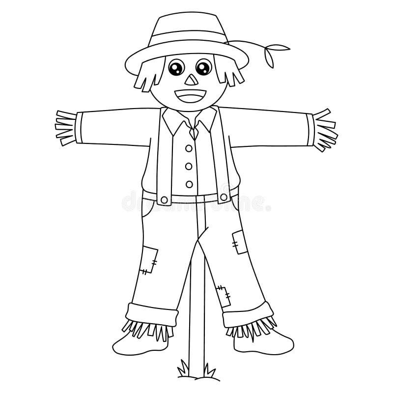 scarecrow hat coloring page