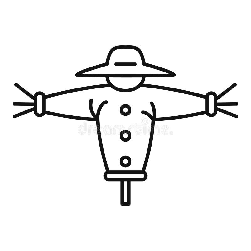 Scarecrow Hat Icon, Outline Style Stock Vector - Illustration of