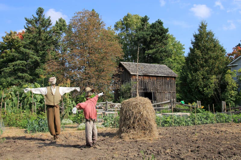 scarecrows två royaltyfri bild scarecrows två royaltyfri bild