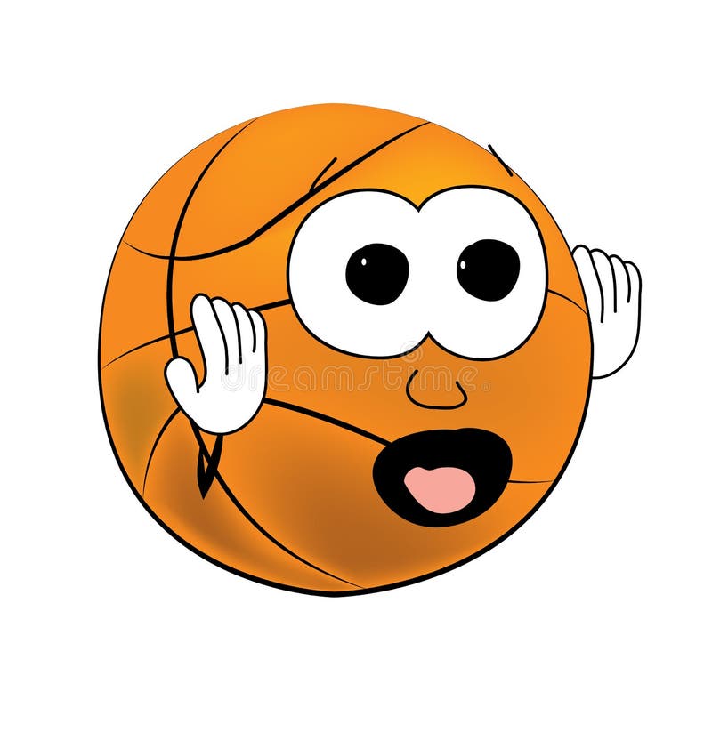 Scared Basketball Ball Cartoon Stock Illustration Illustration of
