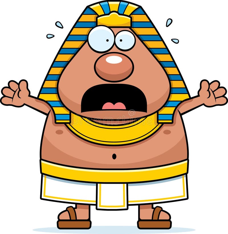 Scared Cartoon Egyptian Pharaoh Stock Vector - Illustration of