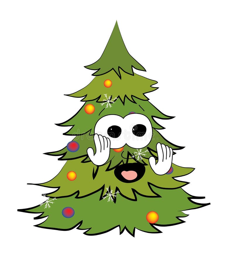 Sad christmas tree cartoon stock illustration. Illustration of event 47922464