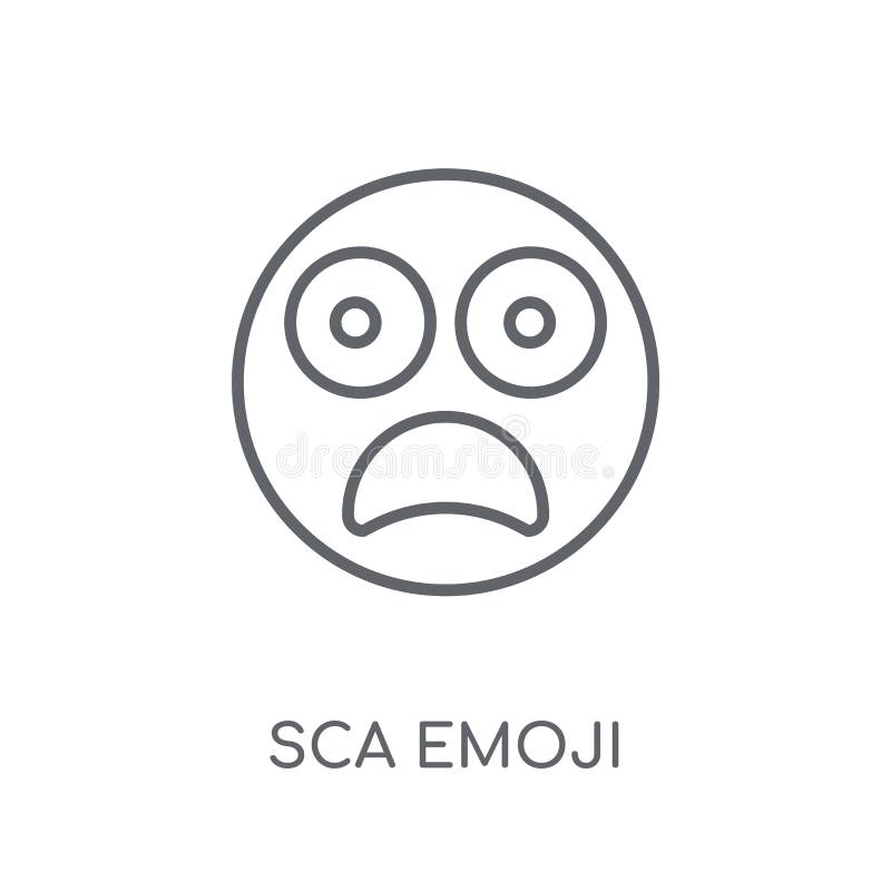 Scared smile linear icon stock vector. Illustration of outline
