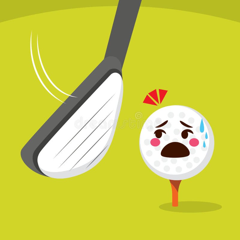 Scared Golf Ball stock vector. Illustration of sweating 89090698