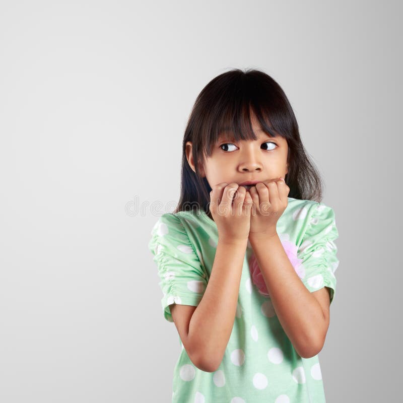 Scared Little Girl Hiding Face Stock Photo - Image of cute, crying