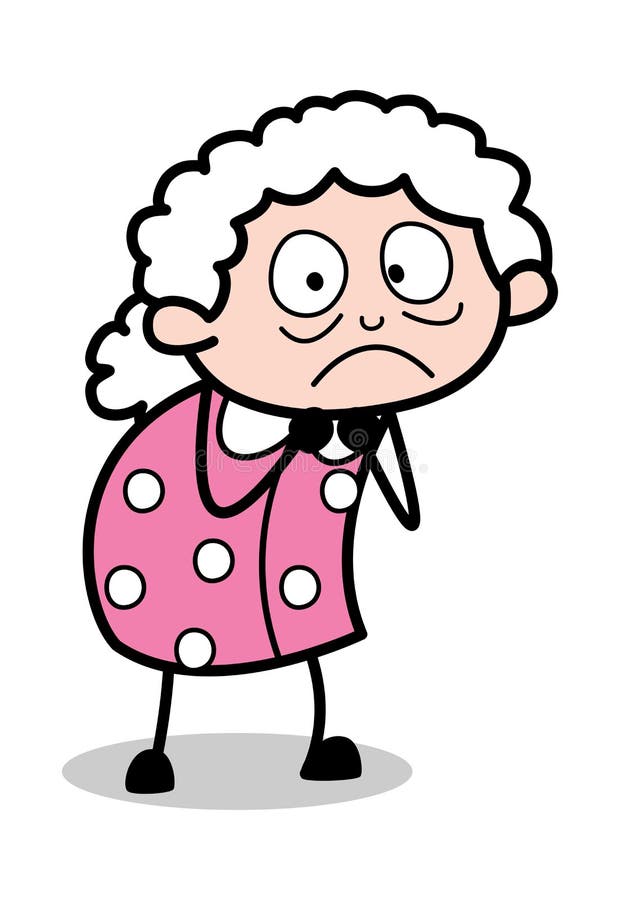 Scared - Old Cartoon Granny Vector Illustration Stock Illustration -  Illustration of lady, crying: 148868290